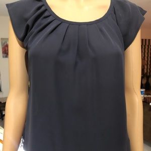 Lauren Conrad gray short sleeve bow lace bottom